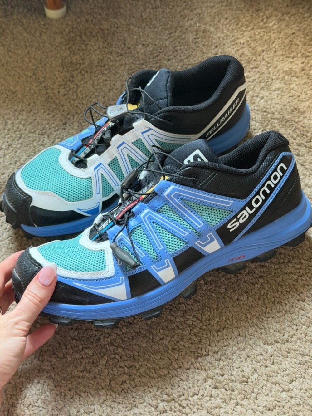 Salomon Fellraiser Trail Running Shoe Sneaker Black/Blue Size 10 Womens